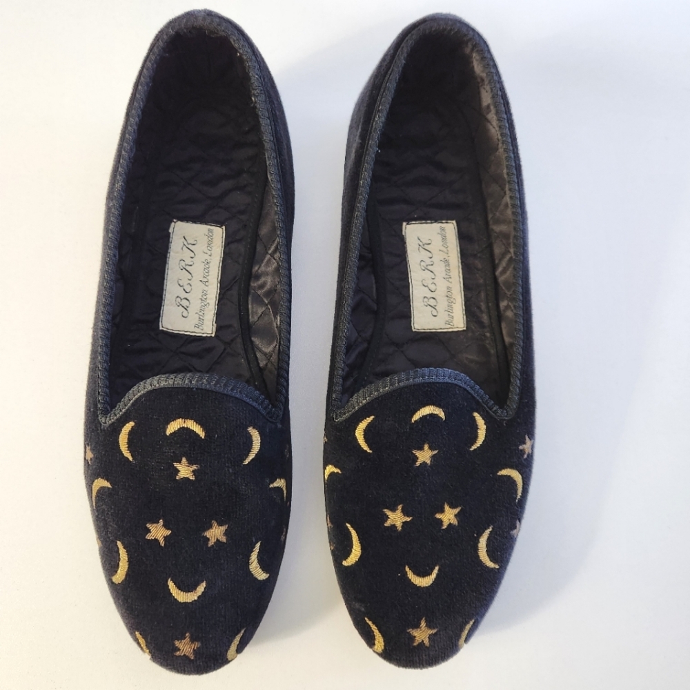 Berk Burlington Arcade London Velvet Merlin the Magician Loafer Black Size 6.5